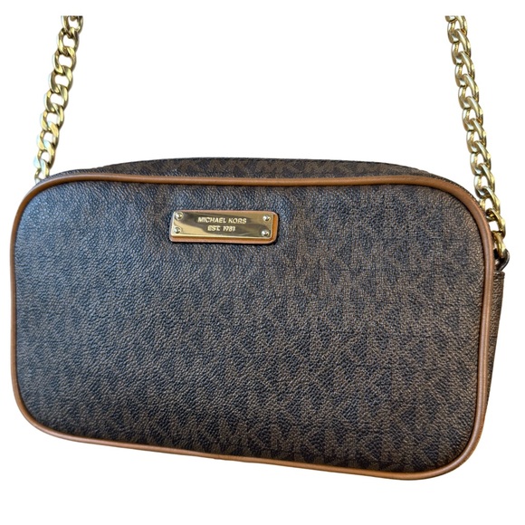 Michael Kors | Jet Set Dark Brown Logo Small Crossbody Bag - Picture 2 of 9